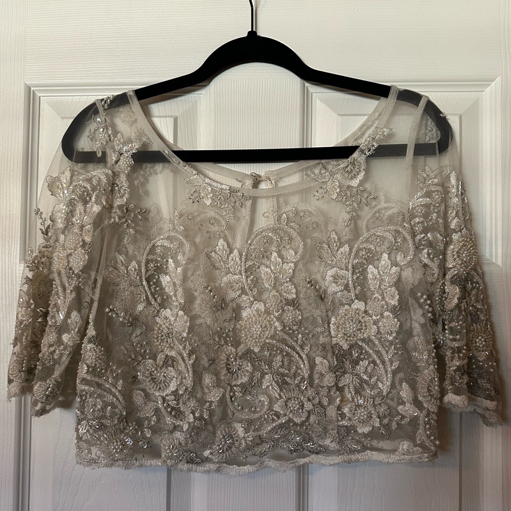 Leanne Marshall Fontaine Hand beaded bridal bolero